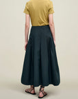 Dakota Pleated Skirt in Compact Cotton
