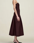 Maeve Pleated Dress in Wool Gazar