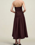 Maeve Pleated Dress in Wool Gazar