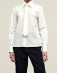 Billie Tie Blouse in Cotton Shirting