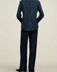 Billie Tie Blouse in Flannel Suiting