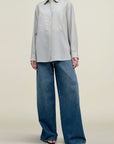 Chloé Bib Button Down in Wool Voile