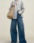 Chloé Bib Button Down in Wool Voile