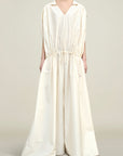 Gillian Drawstring Dress in Cotton Shirting
