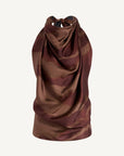 Scarf Top in Cacao Moire Silk Twill