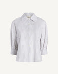 Colette 3/4 Sleeve Button Down in Cotton Poplin