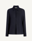 Joan Bias Button Down in Featherweight Wool
