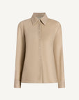 Joan Bias Button Down in Featherweight Wool
