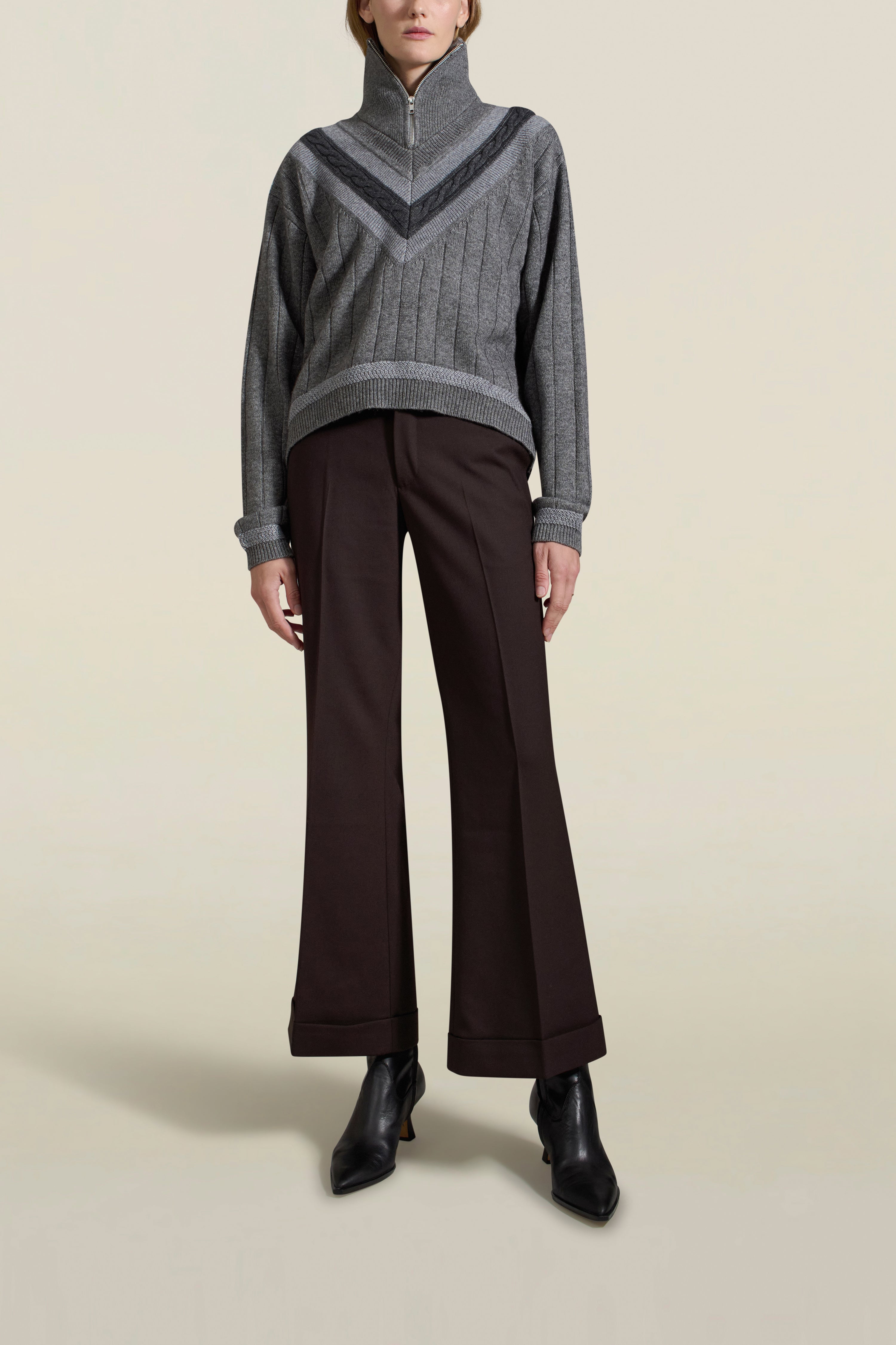 meltthelady layered collar knit gray meltthelady layered collar knit gray