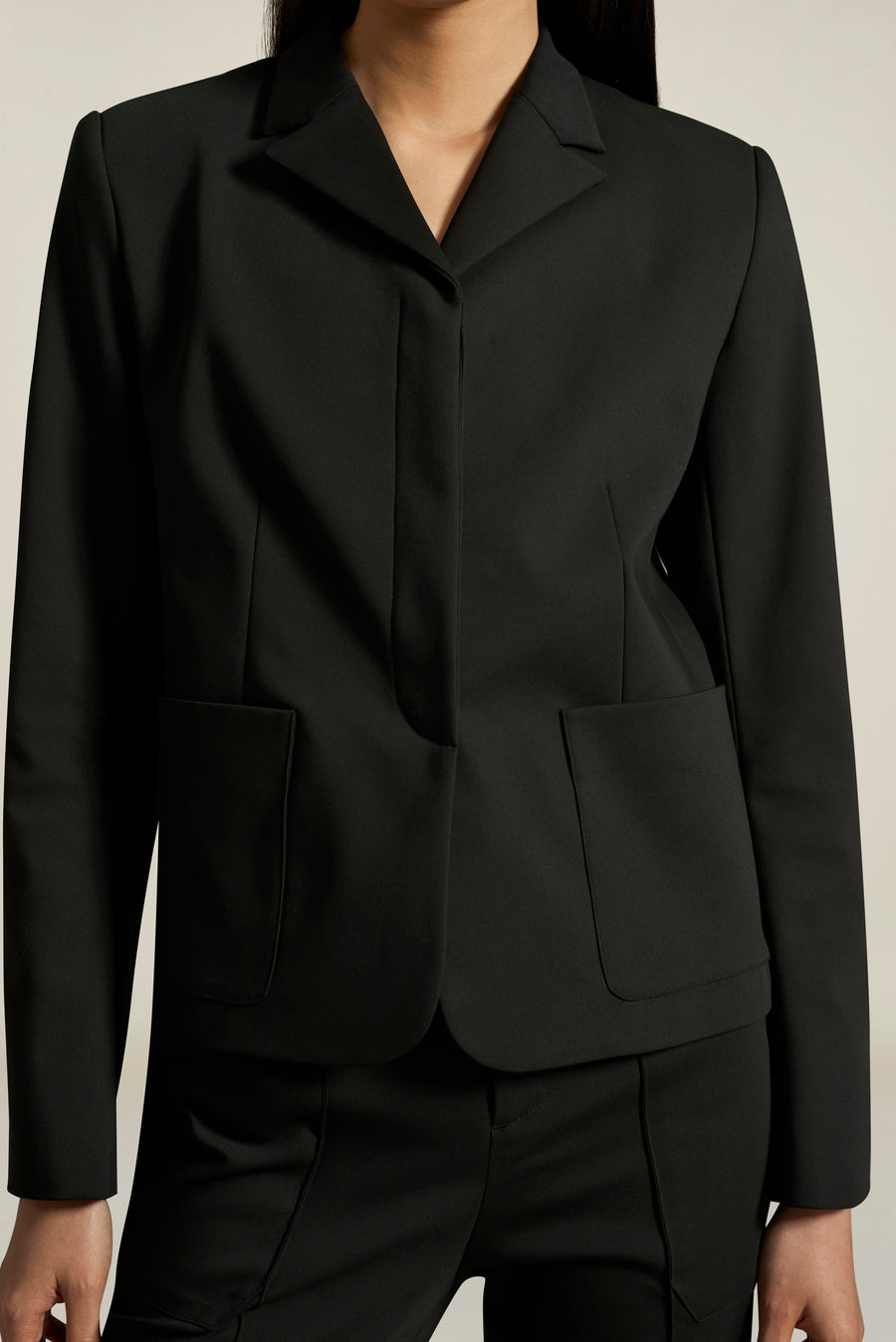 Kiernan Blazer in Black Stretch Suiting