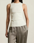Ana Racer Tank in Viscose Linen