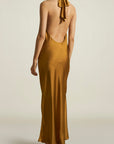 Bianca Dress in Gold Filaspun Satin