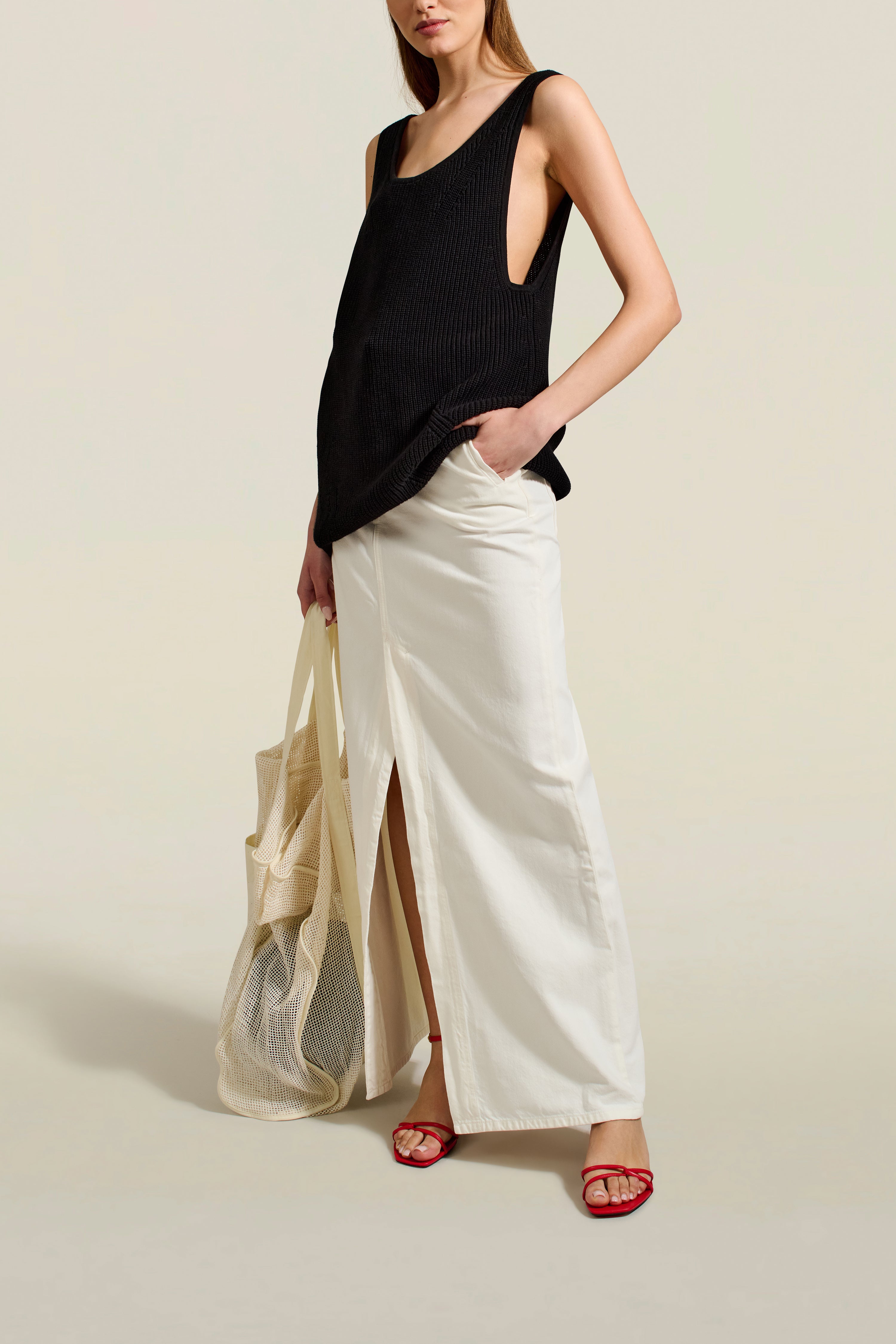 トップス L'Appartement Kallmeyer V/N Tank Blythe Tank Tunic in Black Cotton – KALLMEYER