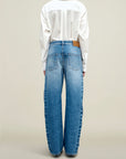 Column Leg Jeans in Cotton Denim