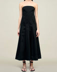 Maeve Pleated Dress in Cotton Twill