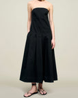 Maeve Pleated Dress in Cotton Twill