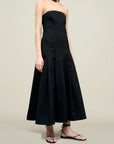 Maeve Pleated Dress in Cotton Twill