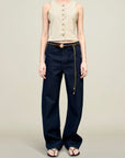 Column Leg Jeans in Cotton Denim