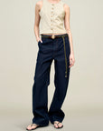 Column Leg Jeans in Cotton Denim