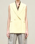 Deon Sleeveless Blazer in Grampian Twill