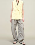 Deon Sleeveless Blazer in Grampian Twill