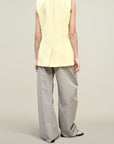 Deon Sleeveless Blazer in Grampian Twill
