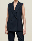 Deon Sleeveless Blazer in Grampian Twill