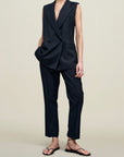 Deon Sleeveless Blazer in Grampian Twill