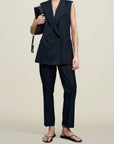 Deon Sleeveless Blazer in Grampian Twill