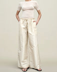 Wesley Drawstring Pant in Silk Taffeta