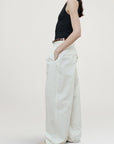 Joel Pleated Trouser in Starched Poplin