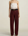Le Smoking Trouser in Burgundy Heavy Suiting