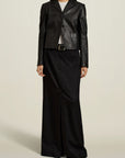 Sloane Shrunken Blazer in Black Cow Leather