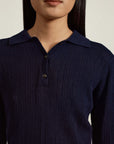 Aubrey Cashmere Polo in Navy