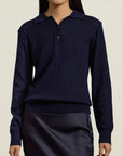 Aubrey Cashmere Polo in Navy