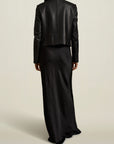 Sloane Shrunken Blazer in Black Cow Leather