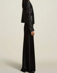 Sloane Shrunken Blazer in Black Leather