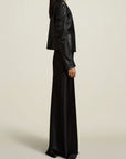 August Bias Skirt in Black Satin