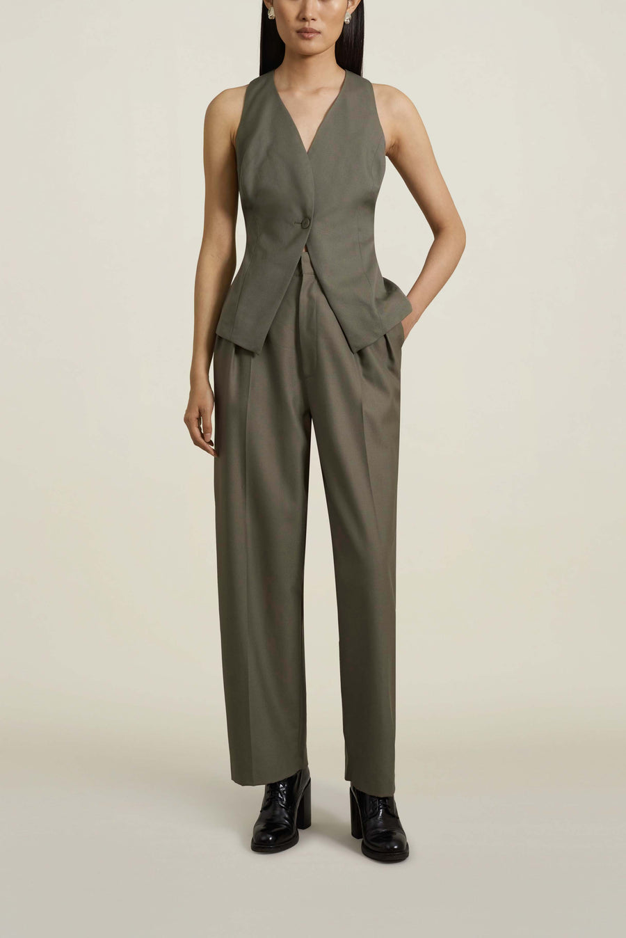 Houghton Pleated Trouser in Sage
