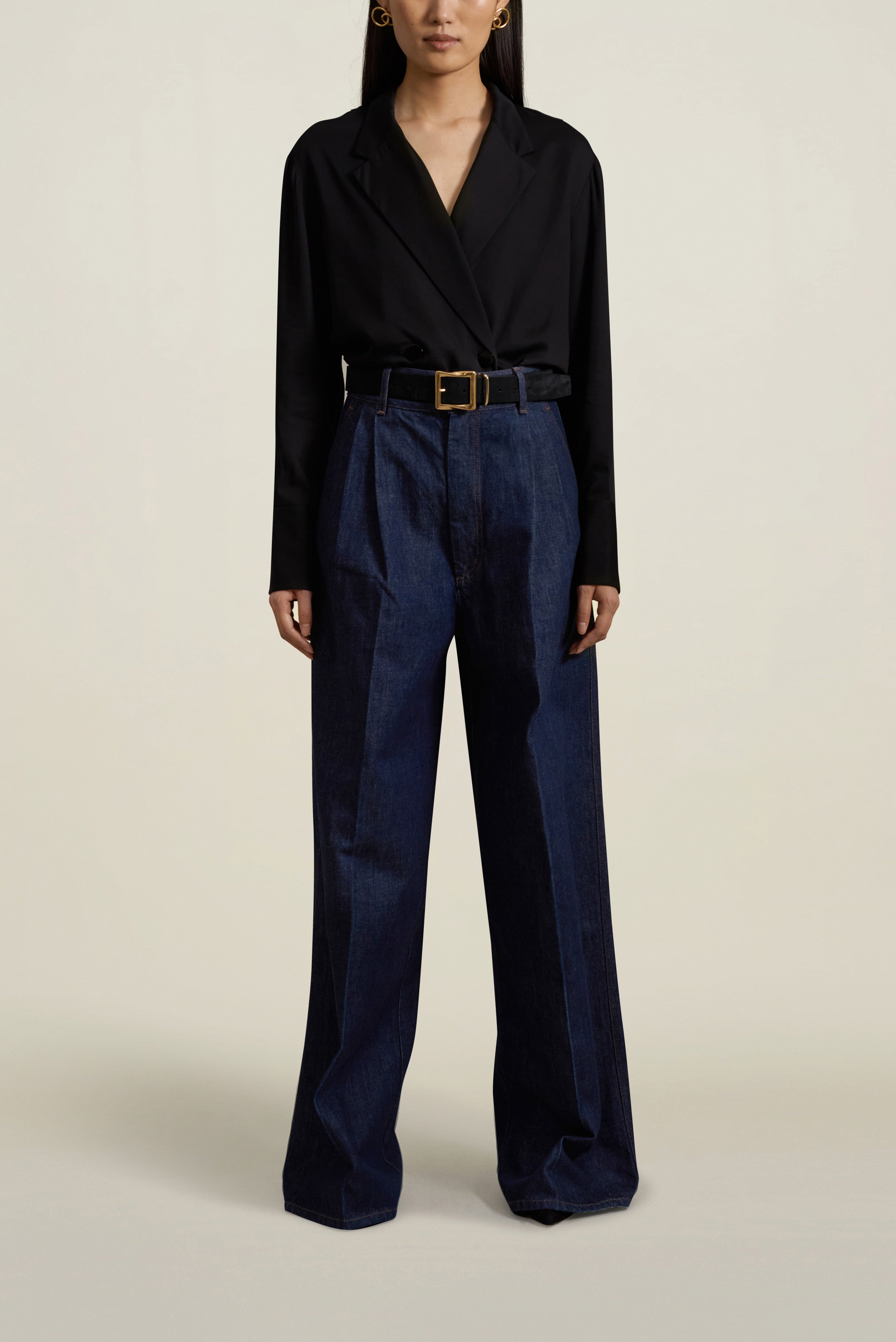 Deep Pocket Wide Leg Jean in Raw Indigo – KALLMEYER Deep Pocket Wide Leg Jean in Raw Indigo – KALLMEYER