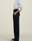 Aiden Pleated Trouser in Viscose Cady