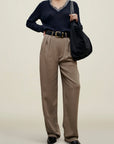 Aiden Pleated Trouser in Viscose Cady