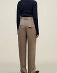 Aiden Pleated Trouser in Viscose Cady