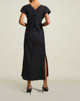Simone Dress in Black Pleated Cotton