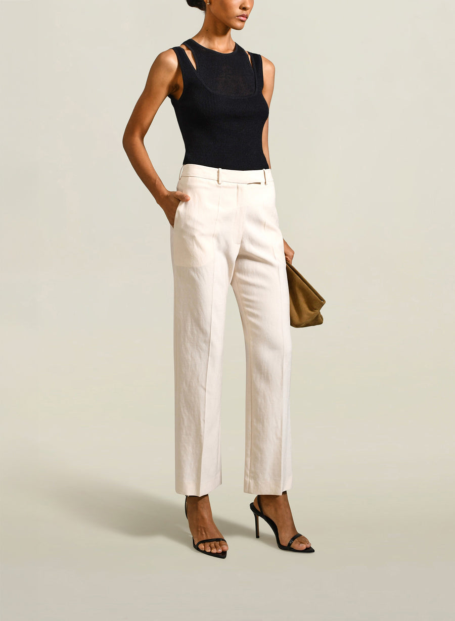 Nora Trouser in Wheat Summer Suiting