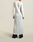 Slinky Cardigan Dress in White Viscose Linen