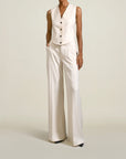 Bodice Suit Vest in Ivory Tropical Wool