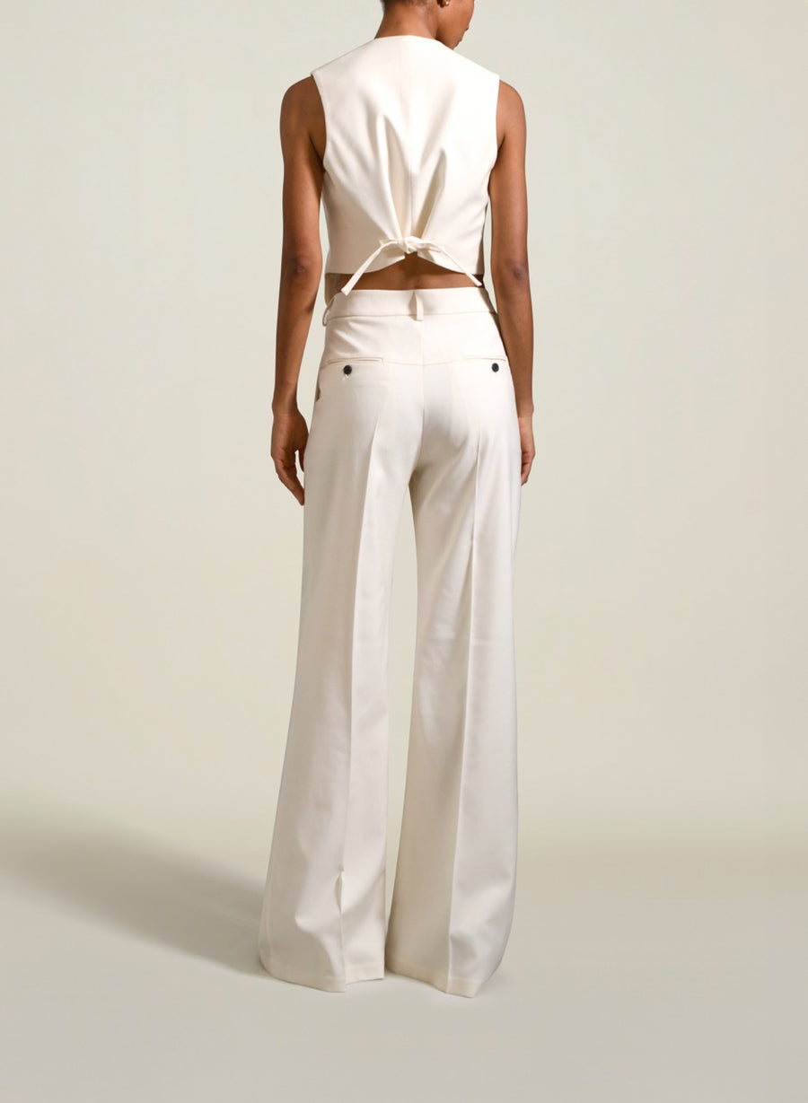 Bodice Suit Vest in Ivory Tropical Wool