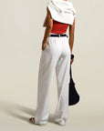 Le Smoking Trouser in Ivory Sporty Suiting