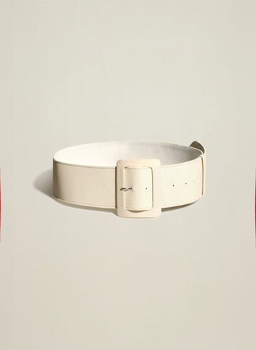 Meika Covered Belt in Ivory Compact Cotton